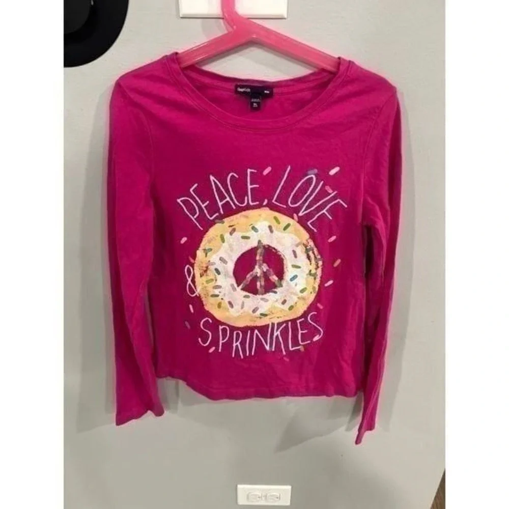 Gap kids girl donut sprinkles shirt pink size XL‎ 12